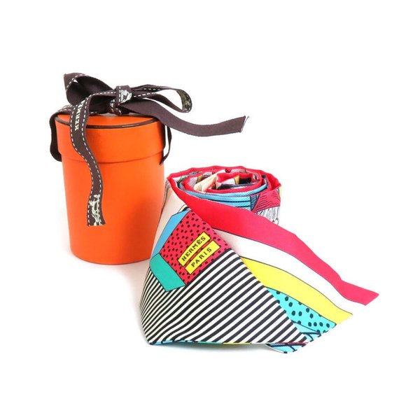 Auth HERMES Twilly Ribbon Scarf Multicolor Silk - h29883f - Picture 13 of 14